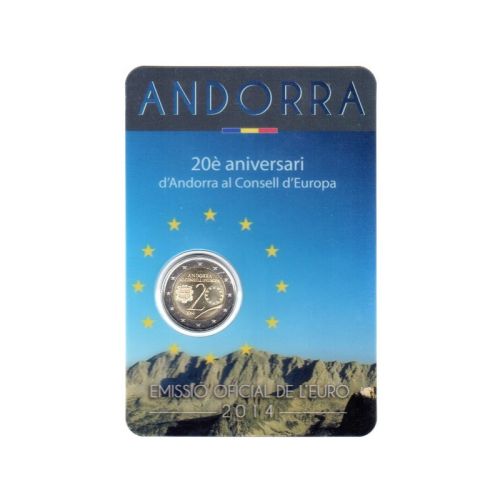 Coincard BU 2€ Euros Commémorative Andorre 2014 Conseil de l'Europe