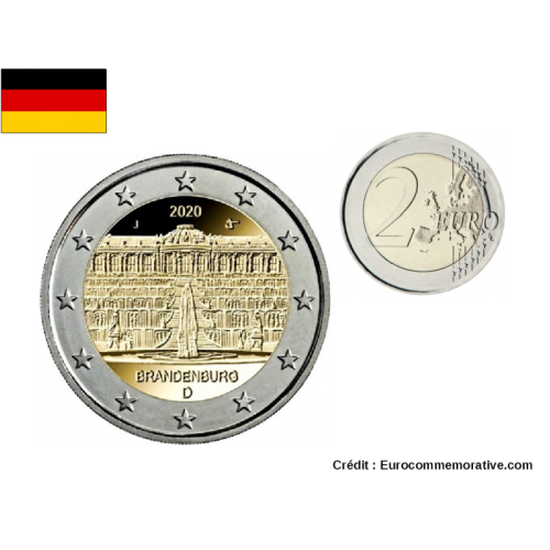2€ Euros Commémorative Allemagne 2020 Brandenburg