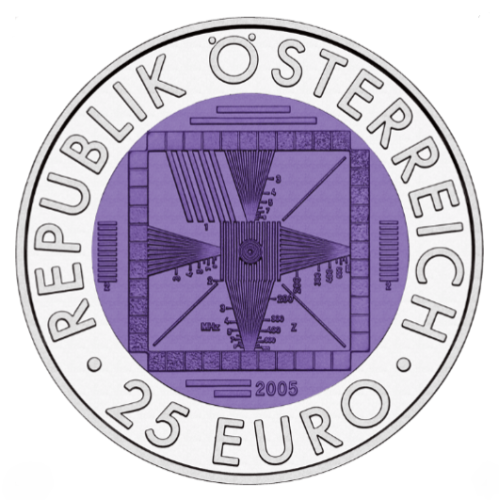 Coffret 25€ Euros Autriche Argent 900 Niobium 2005 ''Television''