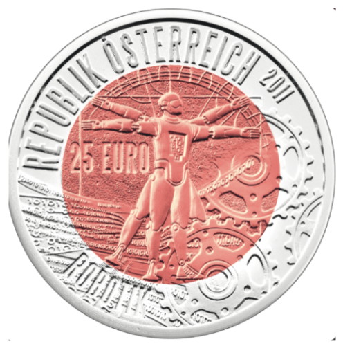 Coffret 25€ Euros Autriche Argent 900 Niobium 2011 ''Robotic''