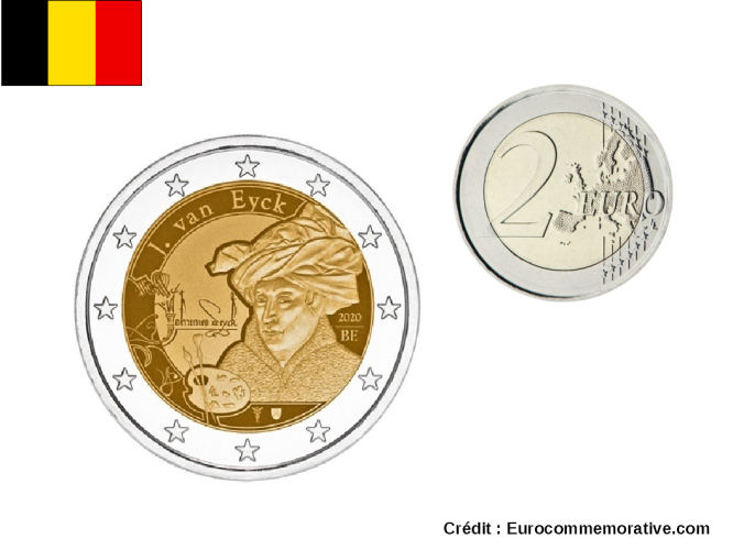 Coincard BU 2€ Euros Commémorative Belgique 2020 Van Eyck Version NL