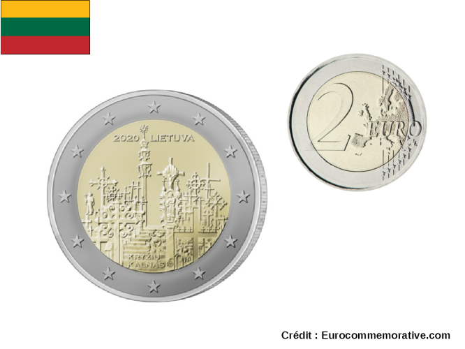 2€ Euros Commémorative Lituanie 2020 - Colline des Croix
