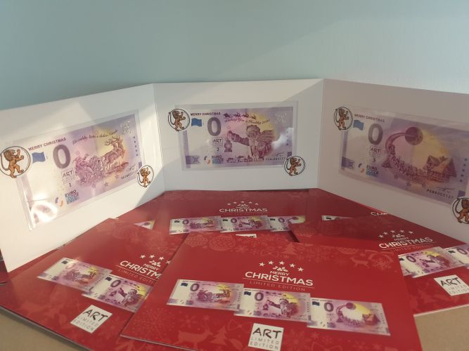 Encart 3 Billets Euros Souvenir Merry Christmas 2020 ITALIA/ MALTA/ HOLLAND ANNI