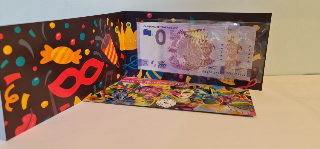 Billet Souvenir 2021  Espagne Encart Carnaval Tenerife Classic + Anniversary
