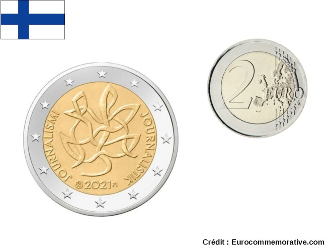2€ Euros Commémorative Finlande 2021 Journalisme