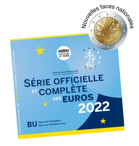 Série Euros Coffret BU France 2022 - 8 pièces 1 Centimes à 2€