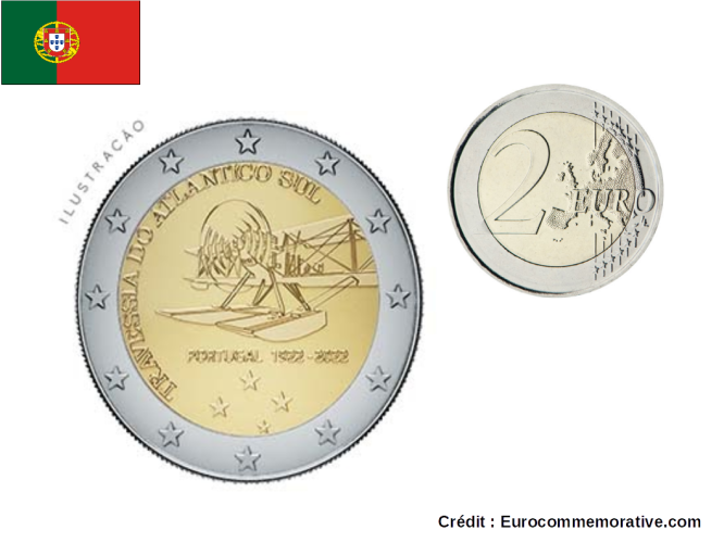 2€ Euros Commémorative Portugal 2022 Traversée Atlantique Sud