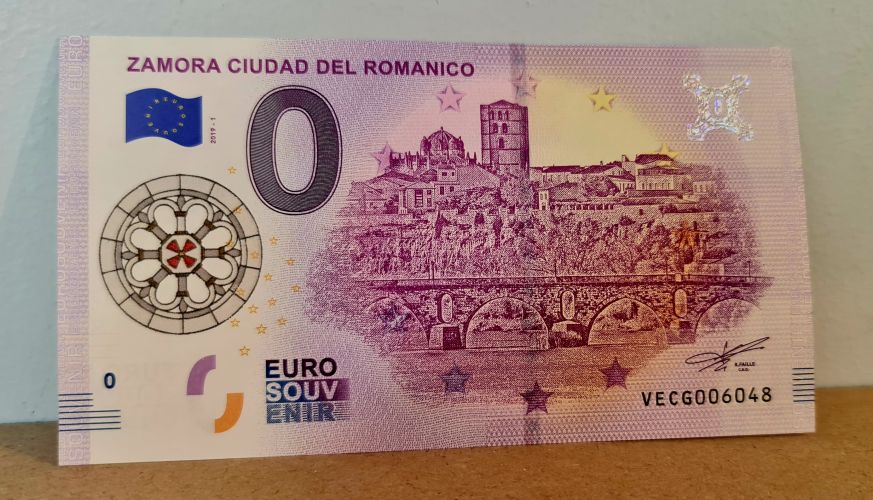Billet Euros Souvenir Espagne TAMPON Zamora Gris