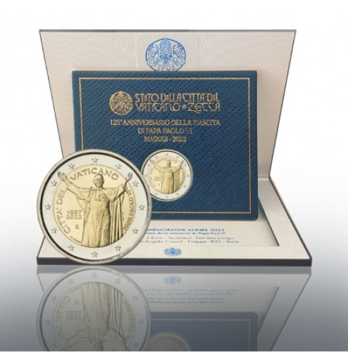 Coincard BU 2€ Euros Commémorative Vatican 2022 Papa Paolo VI