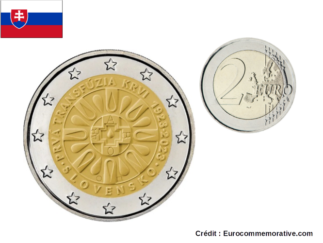 2€ Euros Commémorative Slovaquie 2023 "Transfusion Sanguine"