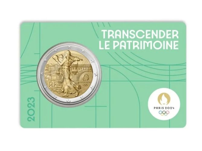 2 Euros Commémorative Paris 2024 Année 3 VERTE