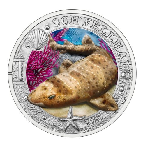 3€ Euros Autriche Vie Sous Marine 2023 : Requin / Swell Shark 2/12