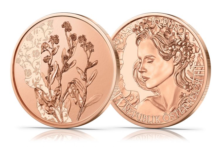 10€ Euros Autriche Cuivre 2023 - Langage des Fleurs ''Myosotis / Forget Me Not''