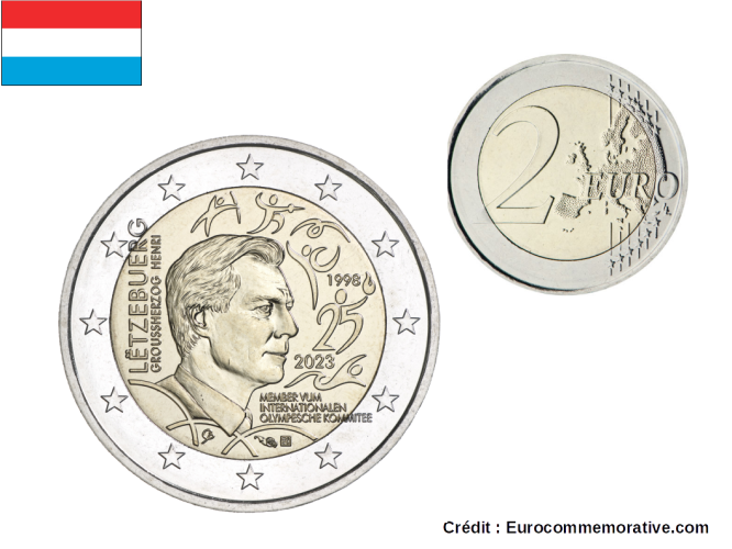 2€ Euros Commémorative Luxembourg 2023 Comité International Jeux Olympiques