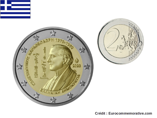 2€ Euros Commémorative Grèce 2023 Constantin Carathéodory