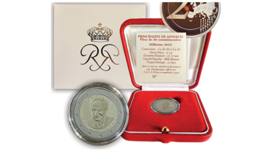 Coffret BE Proof 2€ Euros Commémorative Monaco 2023 Prince Rainier III