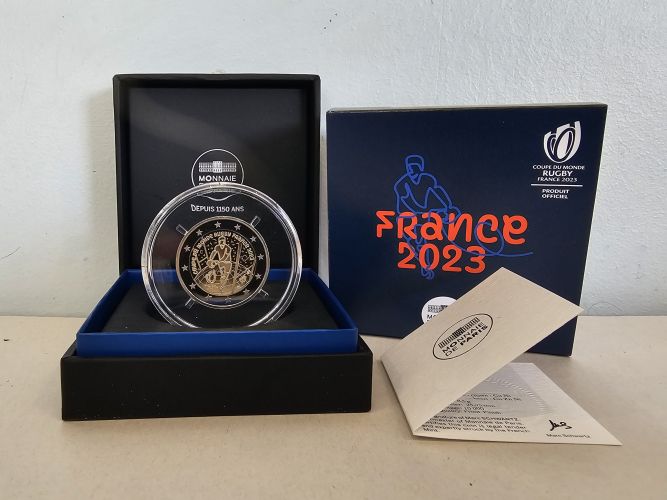 Coffret 2€ Euros Commémorative France 2023 Coupe du monde Rugby