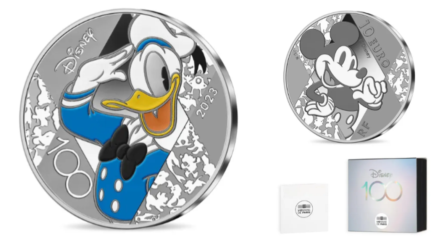 Coffret 10€ Euros Argent 999/1000 - 100 Ans Disney 2023 - Donald Colorisée