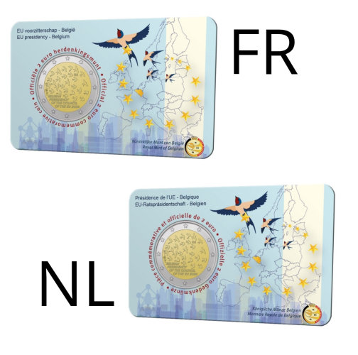 Lot 2 Coincards 2€ Présidence UE - VERSION FR + NL