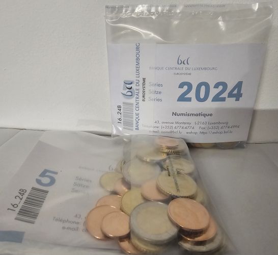 Sachet Numismatique Euros Luxembourg 2024 5 séries + 5 Commémoratives Guillaume