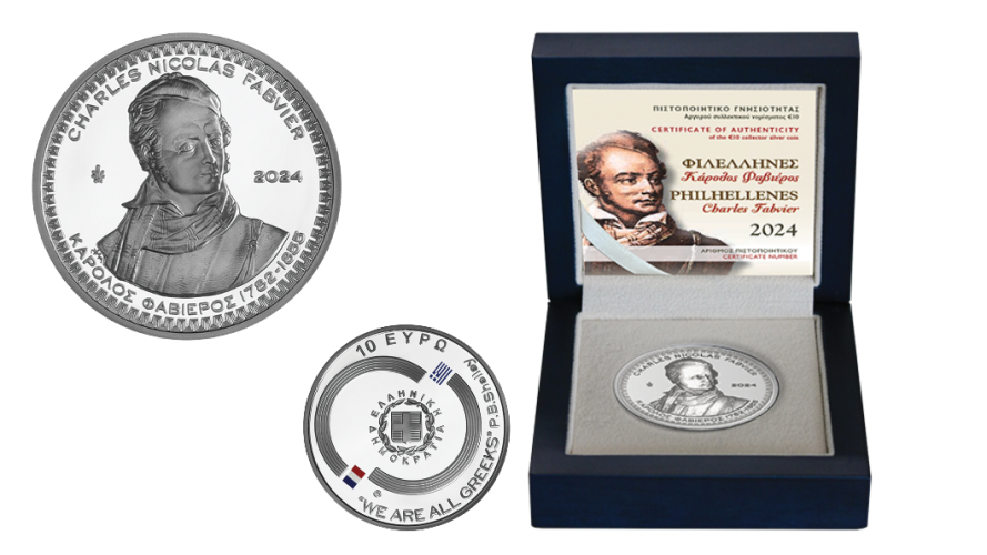 Coffret 10€ Euros Argent BE 925/1000 Grèce Charles Fabvier 2024