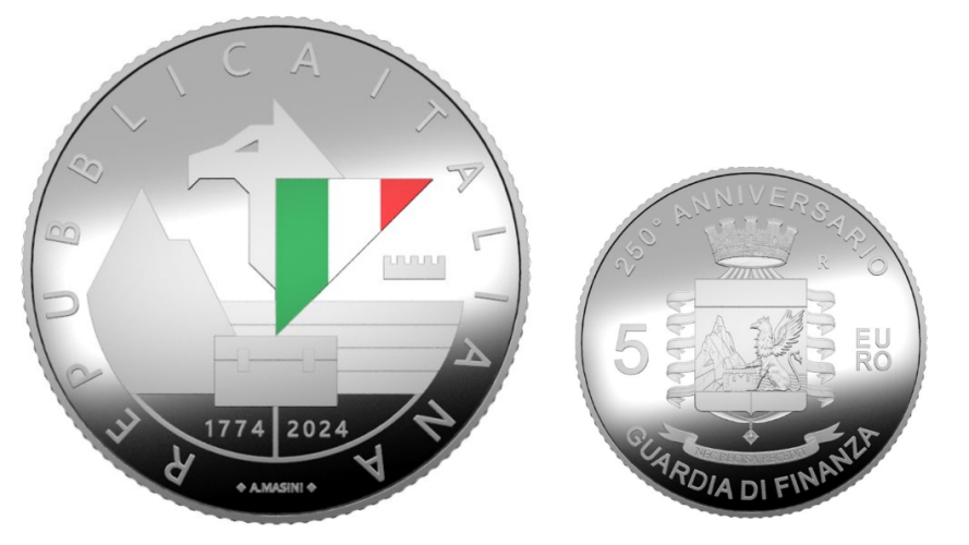 Coffret 5€ Euros Argent 925 Italie 2024 Guardia Finanza