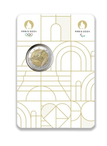 Coincard 2 Euros Commémorative France 2024 Paris 2024 ''Tour Eiffel'' BU