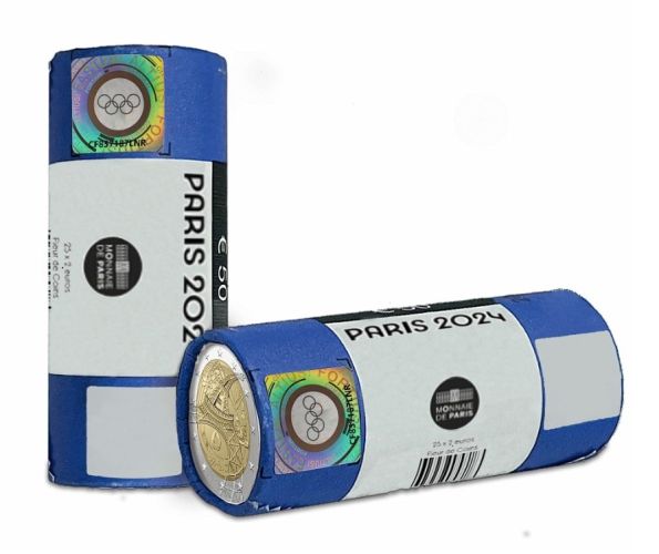 Rouleau 25 x 2 Euros Commémorative France 2024 Paris 2024 ''Tour Eiffel'' FdC