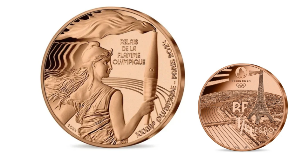 1/4€ Euros Quarter Monnaie de Paris 2024 Flamme Olympique