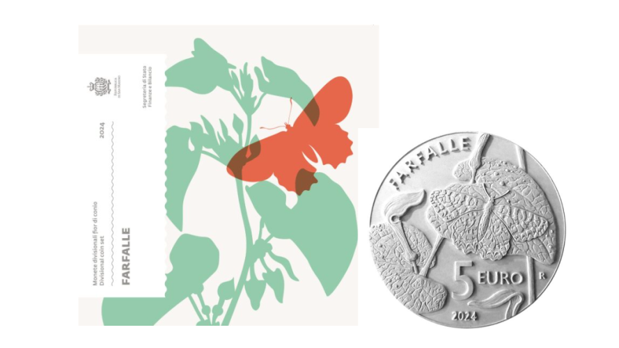 Coffret BU Saint Marin 2024 - 9 pièces avec 5€ Argent Papillon