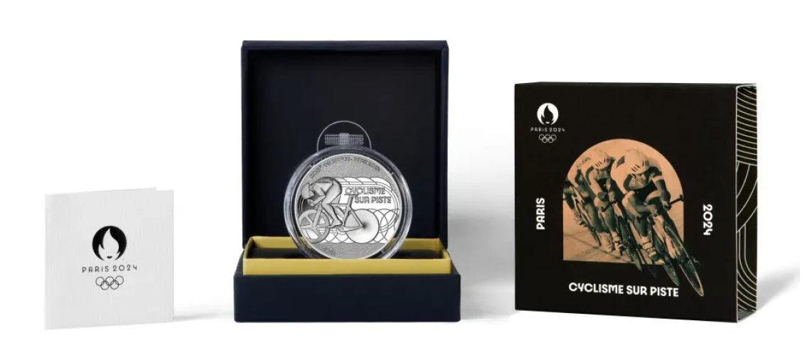 Coffret 10€ Euros Argent 999/1000 Paris 2024 Cyclisme sur Piste