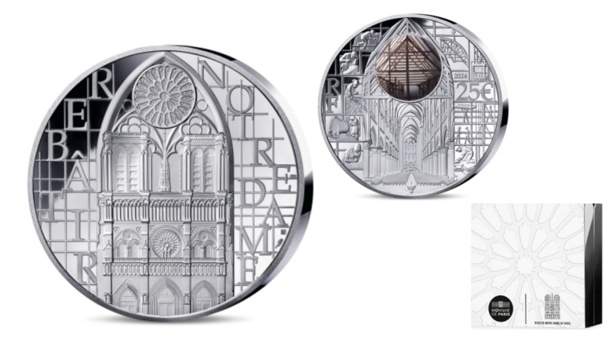 25€ Argent Avec Puce Notre Dame de Paris