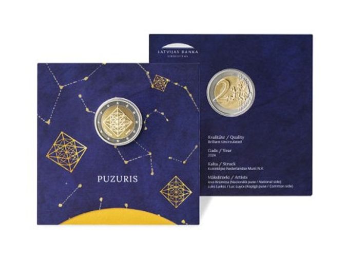 Coincard BU 2€ Euros Commémorative Lettonie 2024 Himmeli Puzuris