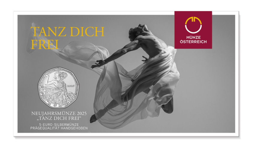 Coincard 5€ Euros Argent 925 Autriche Danse 2025