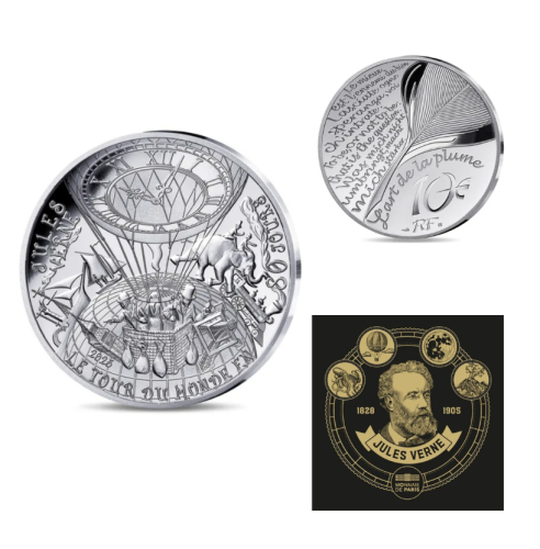 Coffret 10€ Euros Argent 999/1000 Jules Vernes 2025 "Tour du Monde 80j"