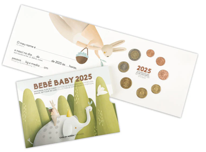 Serie Euros Portugal Bébé 2025 - 1 Centimes à 2 Euros