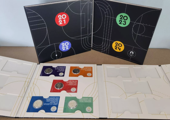 ALBUM pour 20 Coincard 2 Euros Commémorative France JO Paris 2024 Olympic