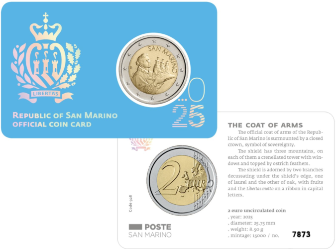 Coincard 2€ Euros Saint Marin Nationale 2025