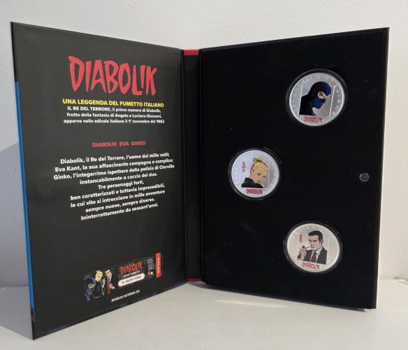 Coffret 3 x 5€ Euros Italie 2023 Argent 925/1000 Triptique Diabolik