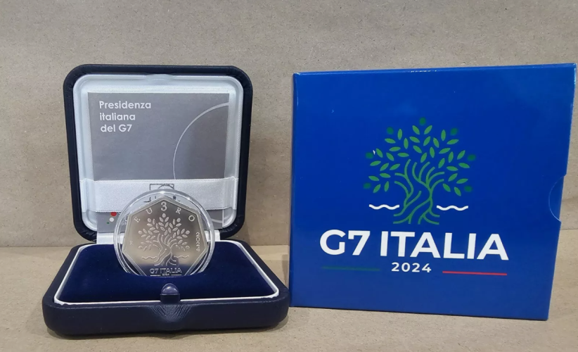 Coffret 3€ Euros Argent FdC 925/1000 Italie 2024 Presidenza Italia G7
