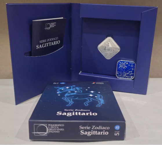 Coffret 5€ Euros Argent 925/1000 Italie 2024 Zodiac Sagittaire FdC