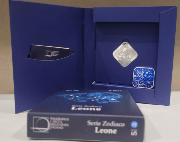 Coffret 5€ Euros Argent 925/1000 Italie 2024 Zodiac Lion FdC
