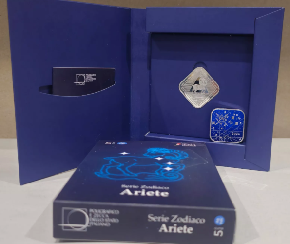 Coffret 5€ Euros Argent 925/1000 Italie 2024 Zodiac Bélier FdC