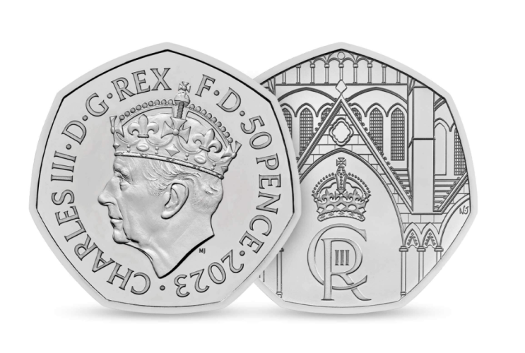 Coincard 0.5 Pound BU Royaume Uni 2023 Coronation Charles III