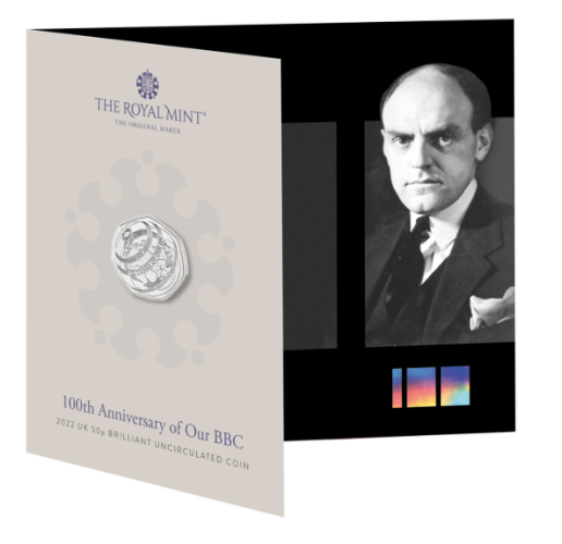 Coincard 0.5 Pound BU 2022 Royaume Uni 100Th Anniversary of BBC