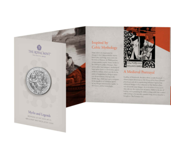 Coincard 5 Pounds BU 2023 Royaume Uni Myths Legends Morgan le Fay