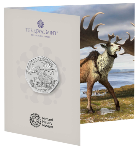 Coincard 0.5 Pound BU 2024 Royaume Uni Natural History Giant Deer Elan
