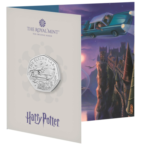 Coincard 0,5 Pound BU 2025 Royaume Uni Harry Potter Flying Car