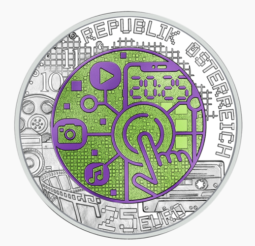 Coffret 25€ Euros Autriche Argent 900 Niobium 2025 ''Digitalisation''