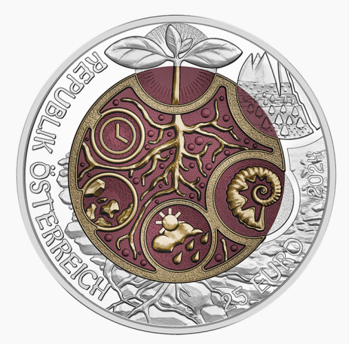 Coffret 25€ Euros Autriche Argent 900 Niobium 2024 ''Edaphon''